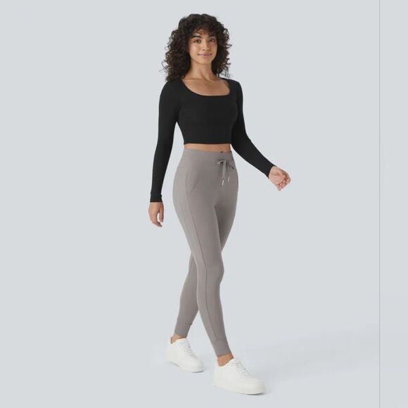 HALARA Softlyzero Plush High Waisted Drawstring Side Pocket Gull Gray SP - Picture 1 of 16